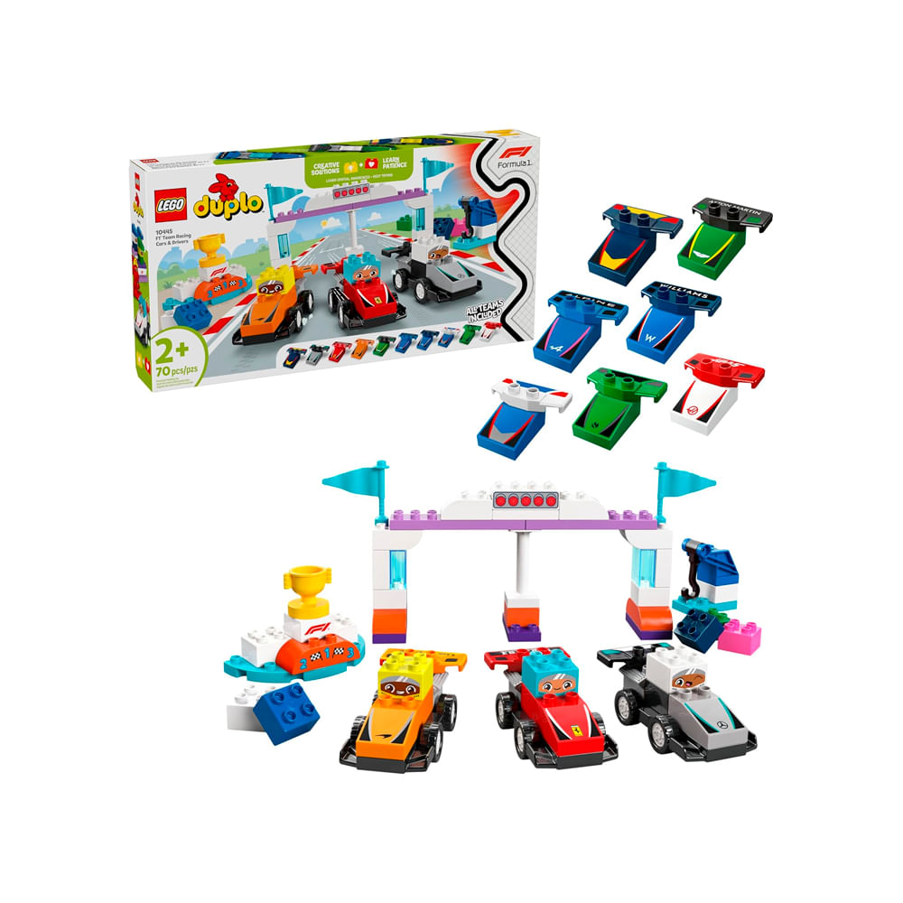 LEGO DUPLO Town F1 Team Race Cars Drivers Building 10445