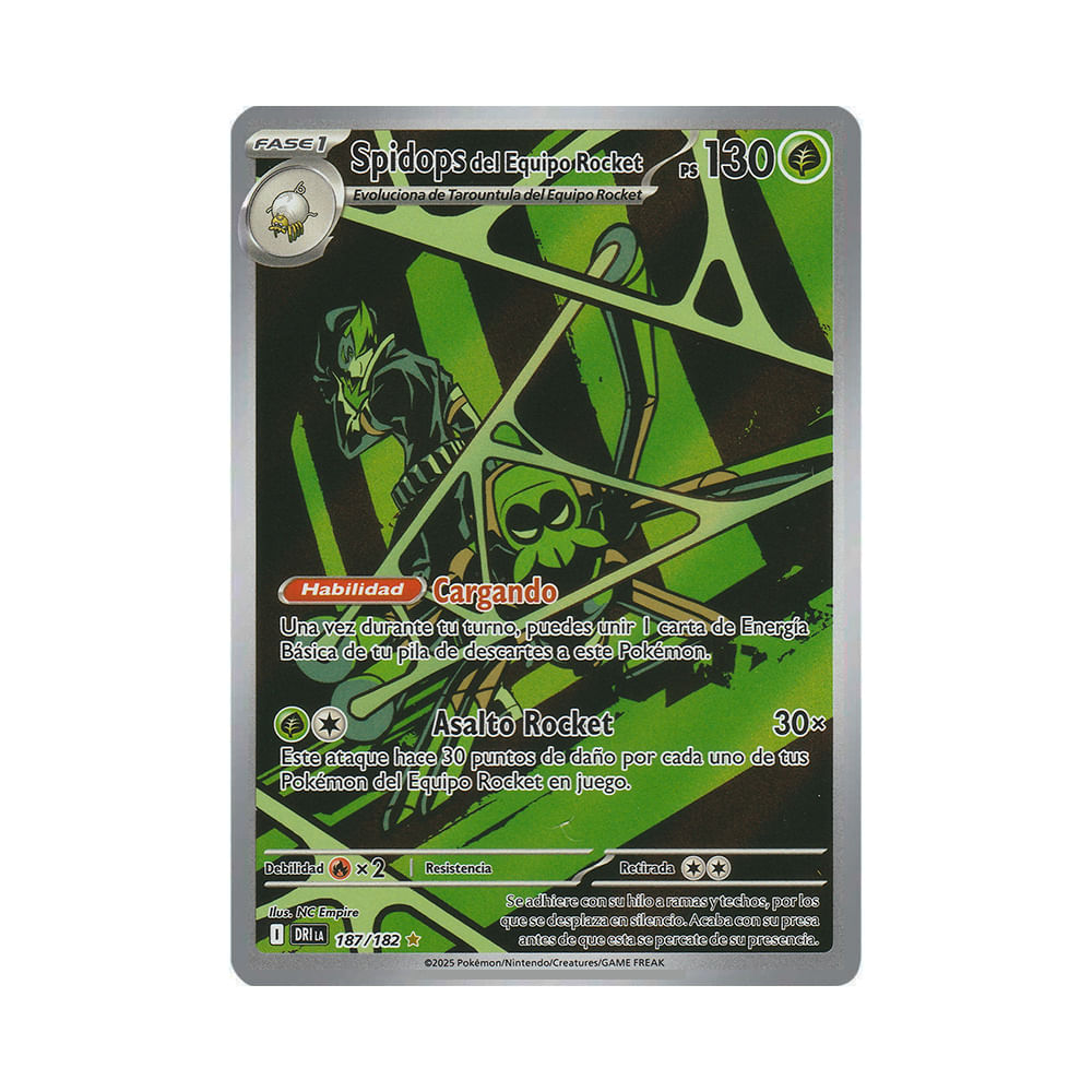 Pokemon TCG Spidops Equipo Rocket 187 182 Español Latino