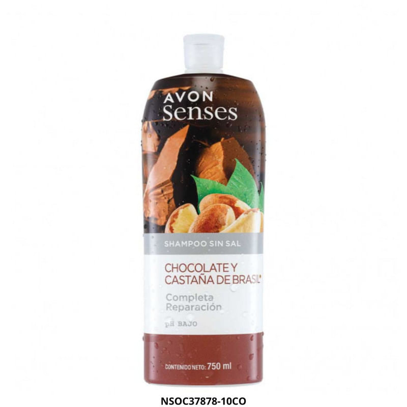 Shampoo Avon Senses Chocolate y Castaña de Brasil 750 ml