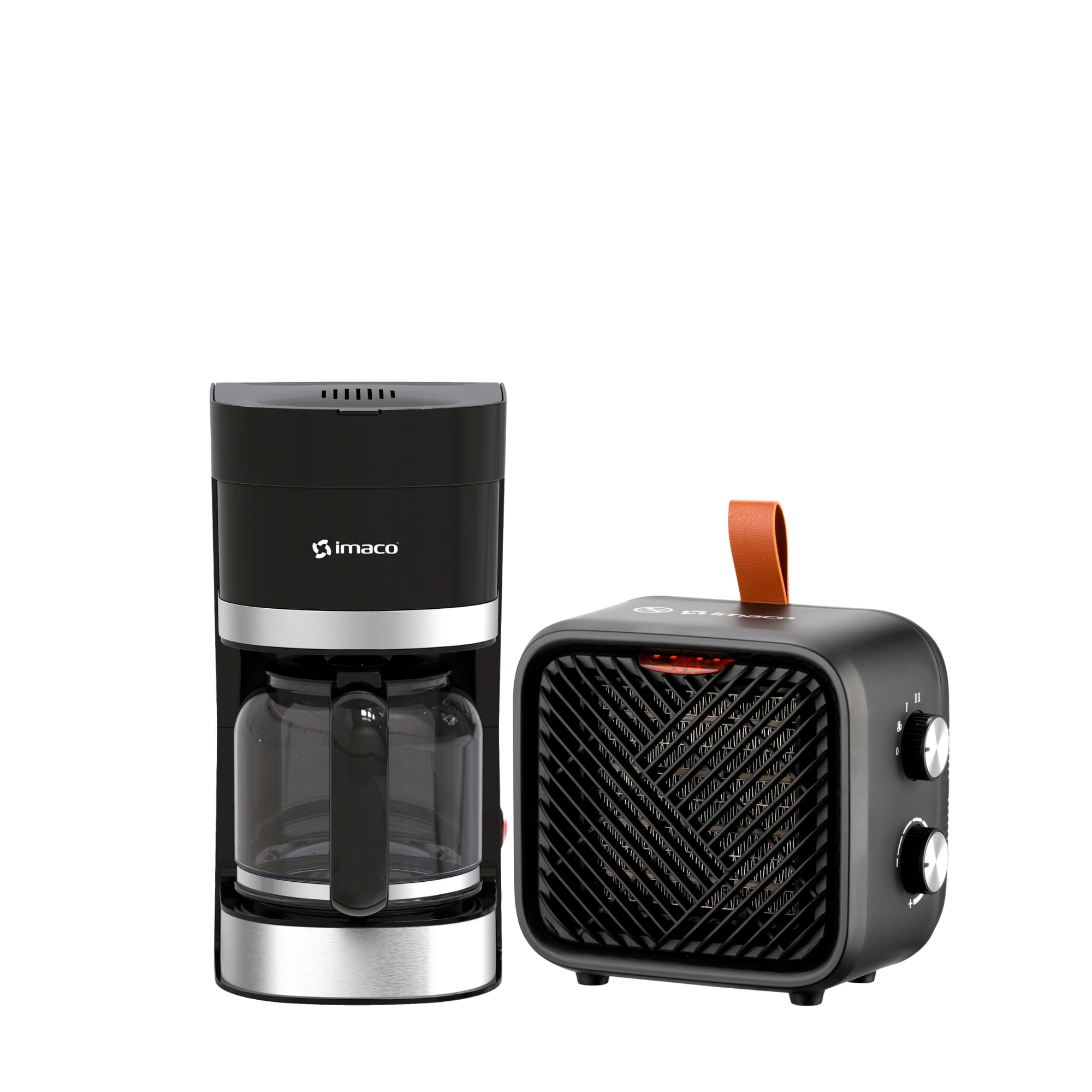 Combo Cafetera eléctrica 12 tazas + Termoventilador mini portatil Imaco