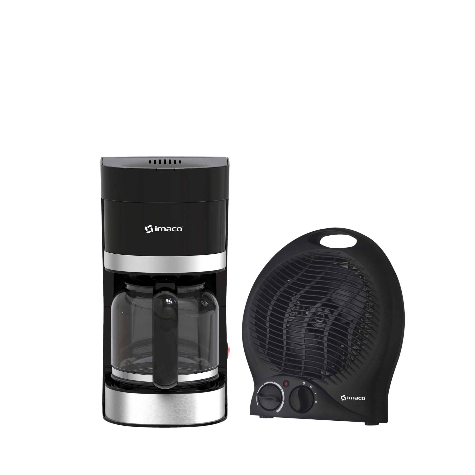 Combo Cafetera eléctrica 12 tazas + Termoventilador Portatil Imaco