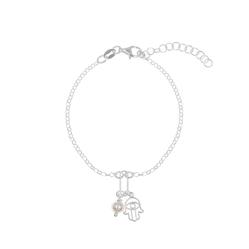 Pulsera Mano Poderosa Plata 925 & Perla
