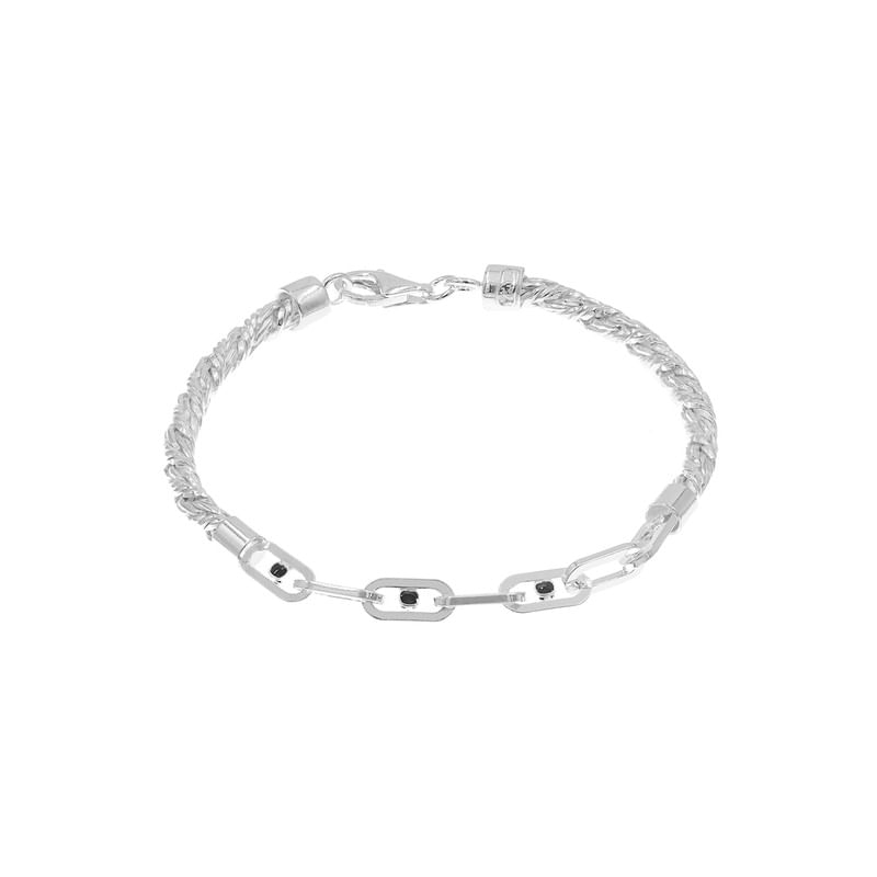Pulsera Trenza Plata 925 Hombre