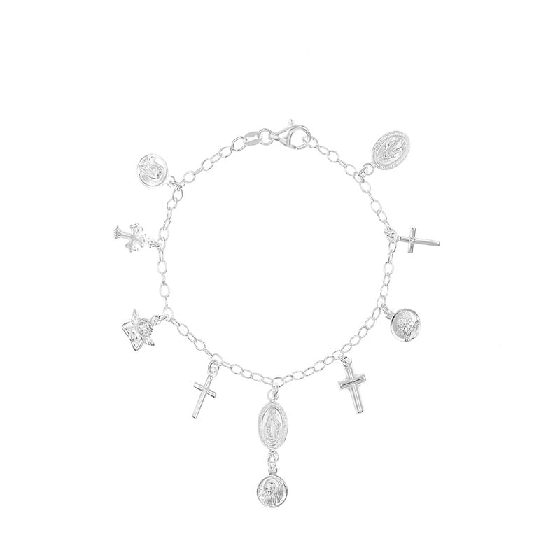 Pulsera Cruces & Medallas Plata 925