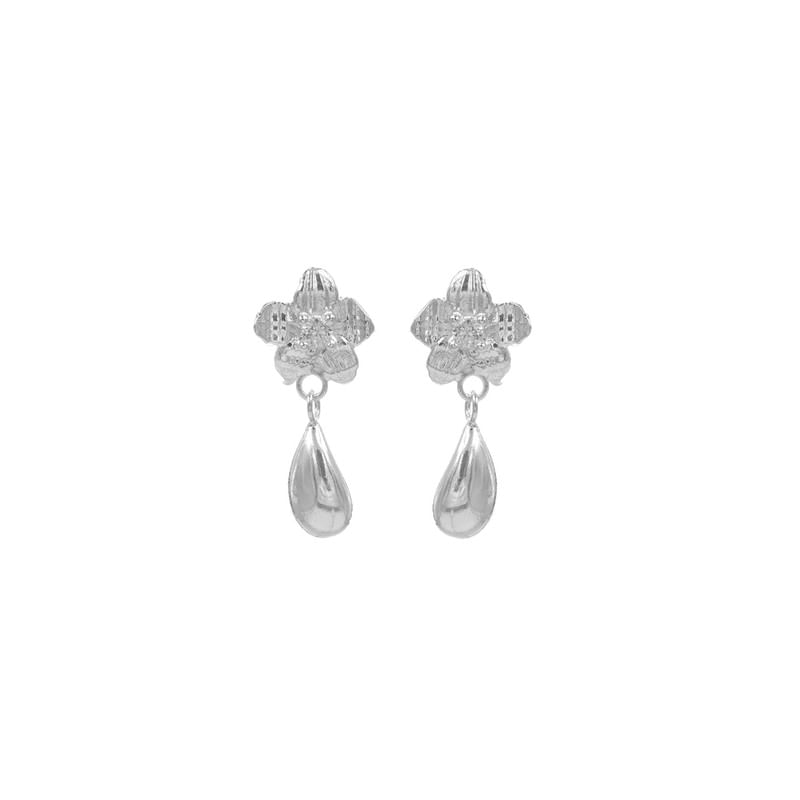 Aretes Rubí Roseta Plata 925