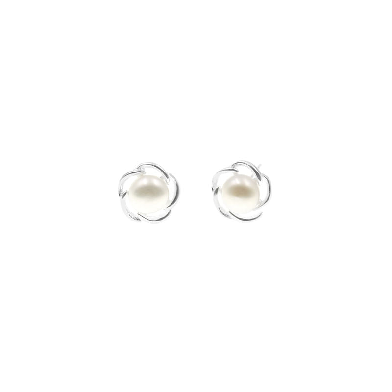 Aretes Flor Gota Plata  925