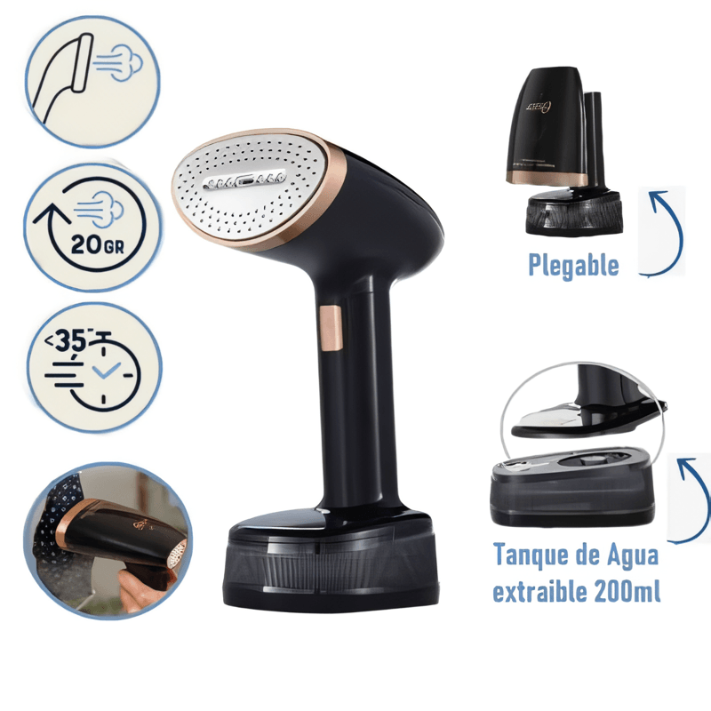 Vaporizador Oster de mano plegable negro y cobre GCSTFS300