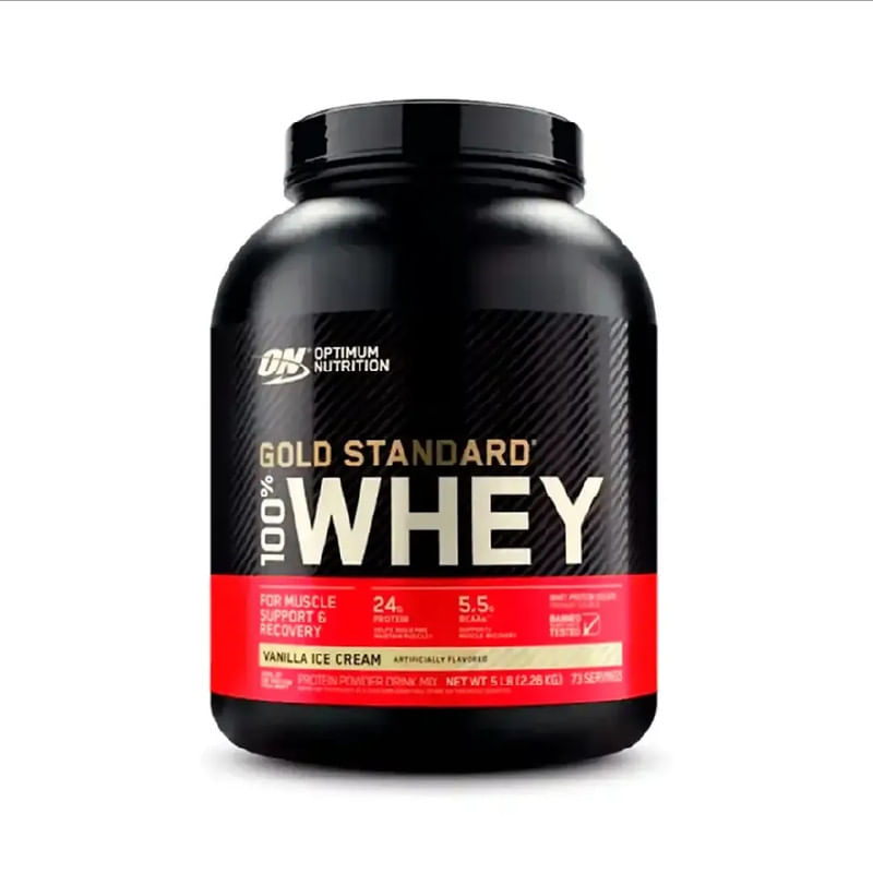 Proteína Gold Standard Whey de 4.65lb a 5lb - Optimum Nutrition - Vainilla Ice Cream