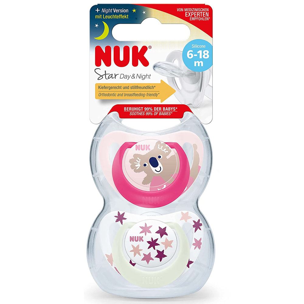 Nuk Chupón Star Día y Noche 6-18 meses Niña