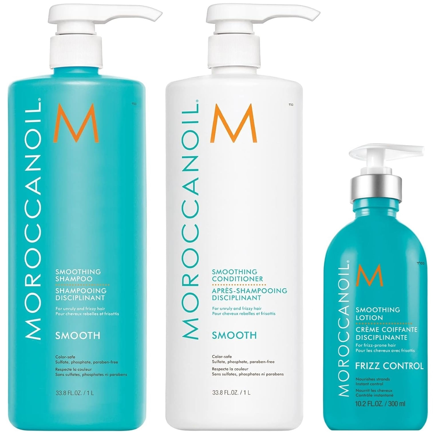 Shampoo Suavizante 1000ml + Acondicionador + Crema Moroccanoil Smooth