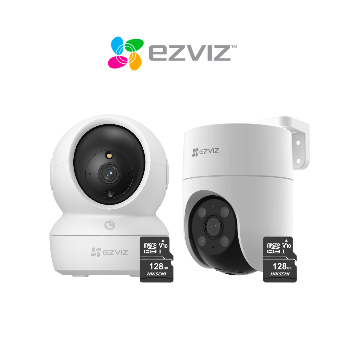 Kit de cámaras de seguridad para interior y exterior H6C Full HD + H8C 2MP + Micro SD 128gb - Ezviz