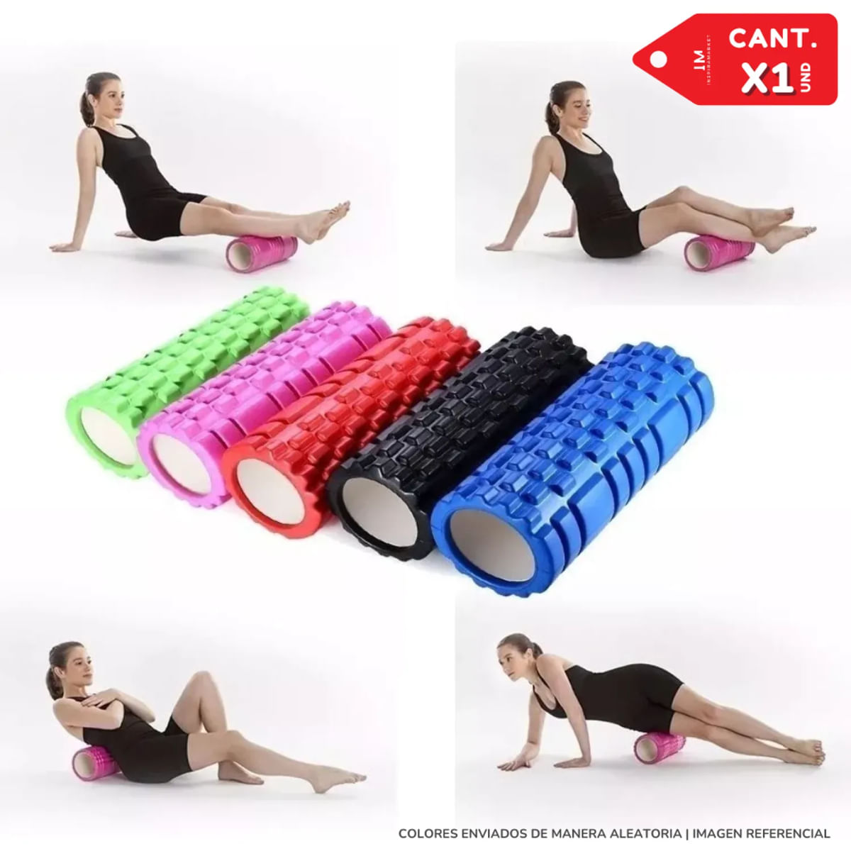 Rodillo de ejercicio gimnasia yoga masaje muscular Color Aleatorio