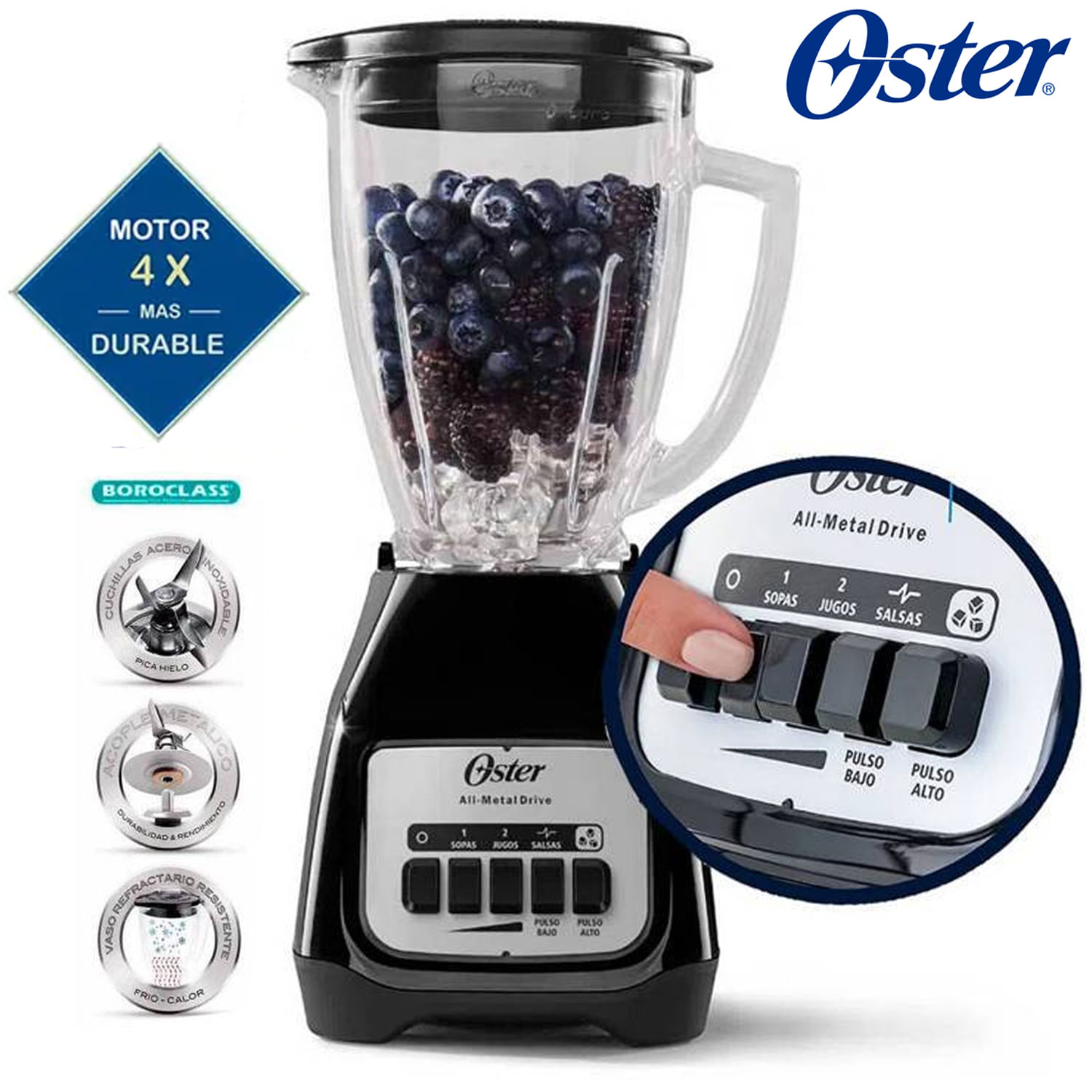 Licuadora Oster 1.25L de 550W BLSTKAG-BPB