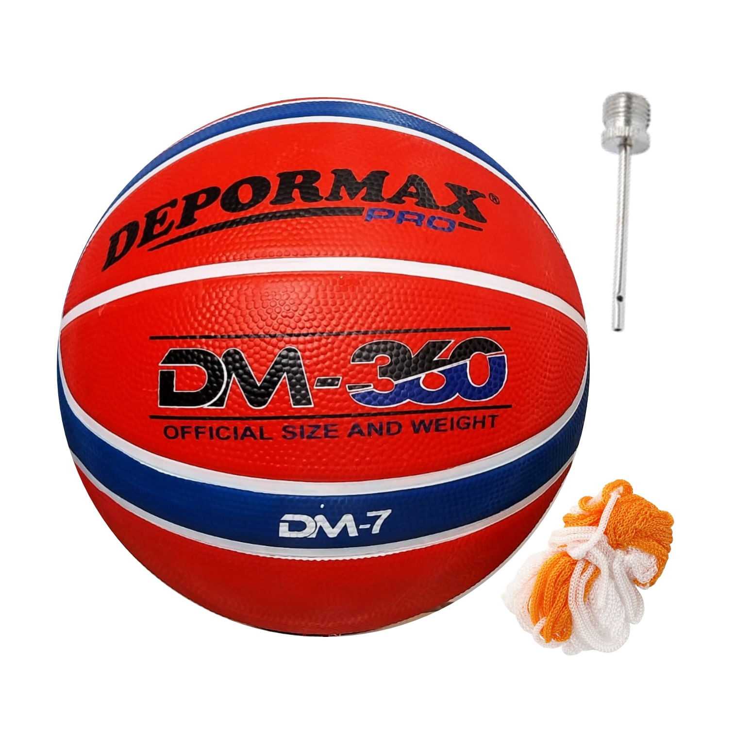 PELOTA PARA BÁSQUET TAMAÑO #7 GOMA CELULAR DM-360 DEPORMAX ROJO