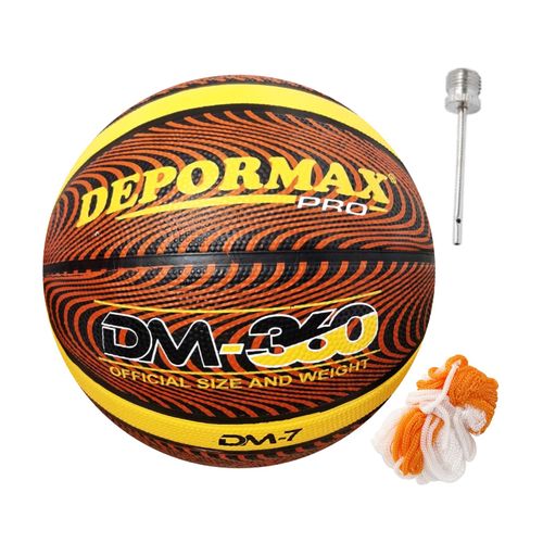 PELOTA PARA BÁSQUET TAMAÑO #7 GOMA CELULAR DM-360 DEPORMAX MARRÓN