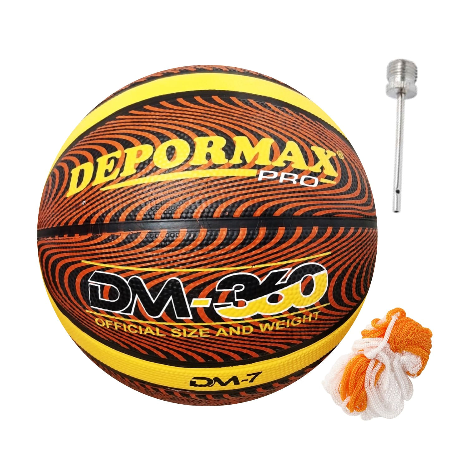 PELOTA PARA BÁSQUET TAMAÑO #7 GOMA CELULAR DM-360 DEPORMAX MARRÓN