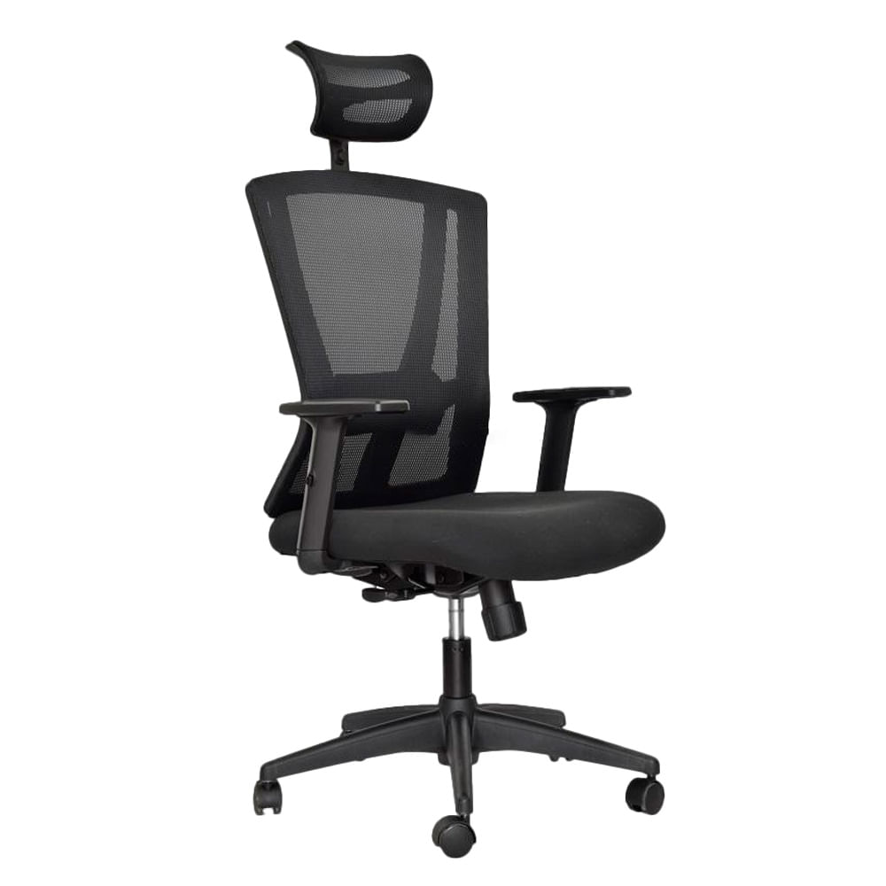 Silla De Oficina Ergonómica Presidente  Reclinable En Malla Winner Negro Ofideas