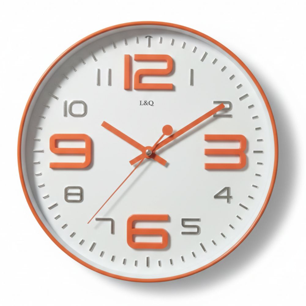 Reloj de Pared Naranja Circular de 30 cm | Decoración Moderna para Hogar u Oficina
