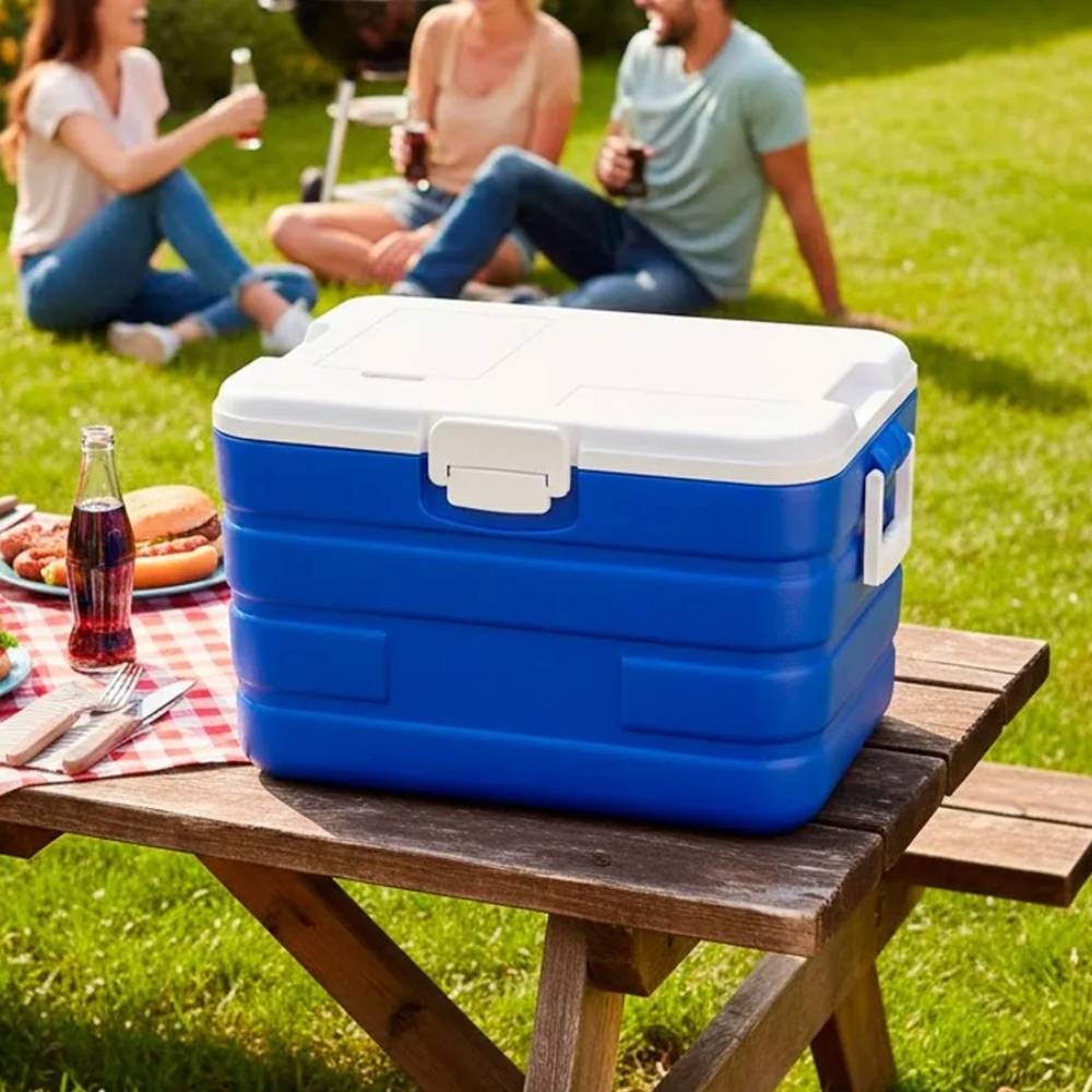 Cooler Rectang. Azul c/Asas 40 L - MEGA IMPORT