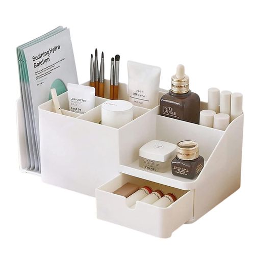 Organizador De Escritorio, Baño Multiuso Plegable Blanco Hueso