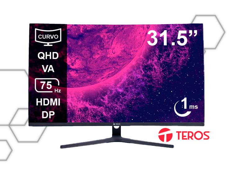 Monitor Curvo Teros TE-3253S 31.5” QHD VA 75Hz HDMI DP