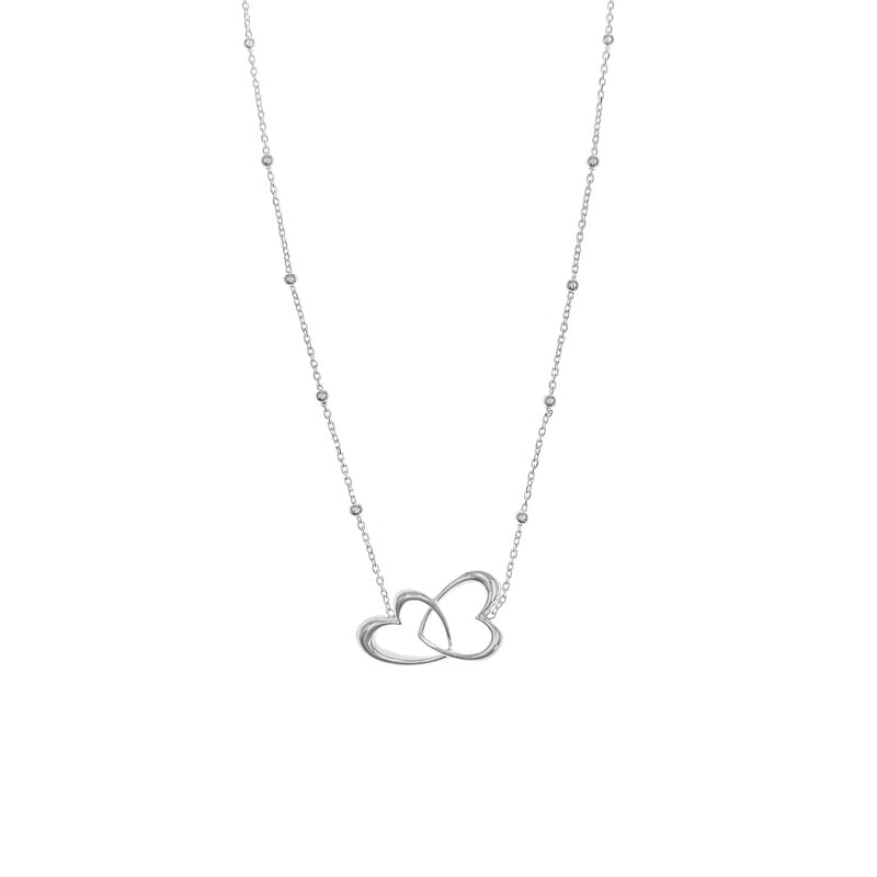 Collar Corazón Bolitas Plata 925