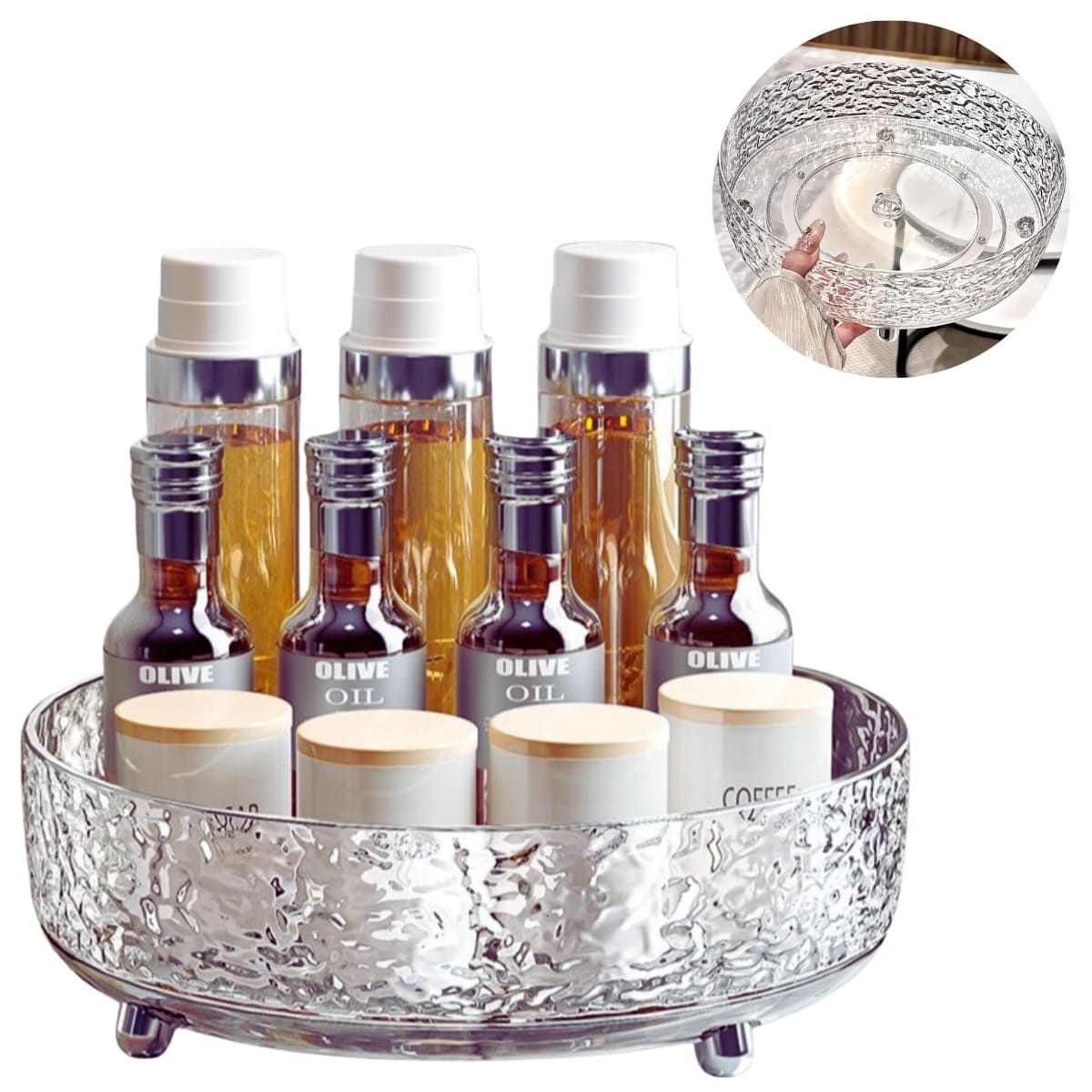 Organizador Giratorio Multiusos Siena Mediano Transparente