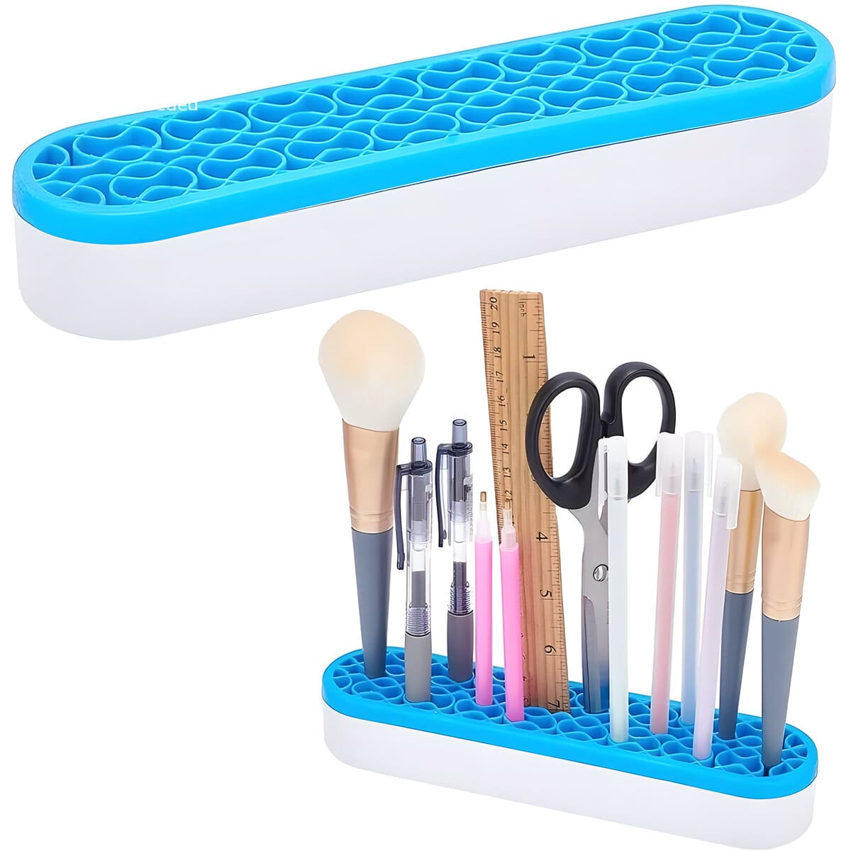 Organizador Multiuso Para Brochas De Maquillaje Celeste