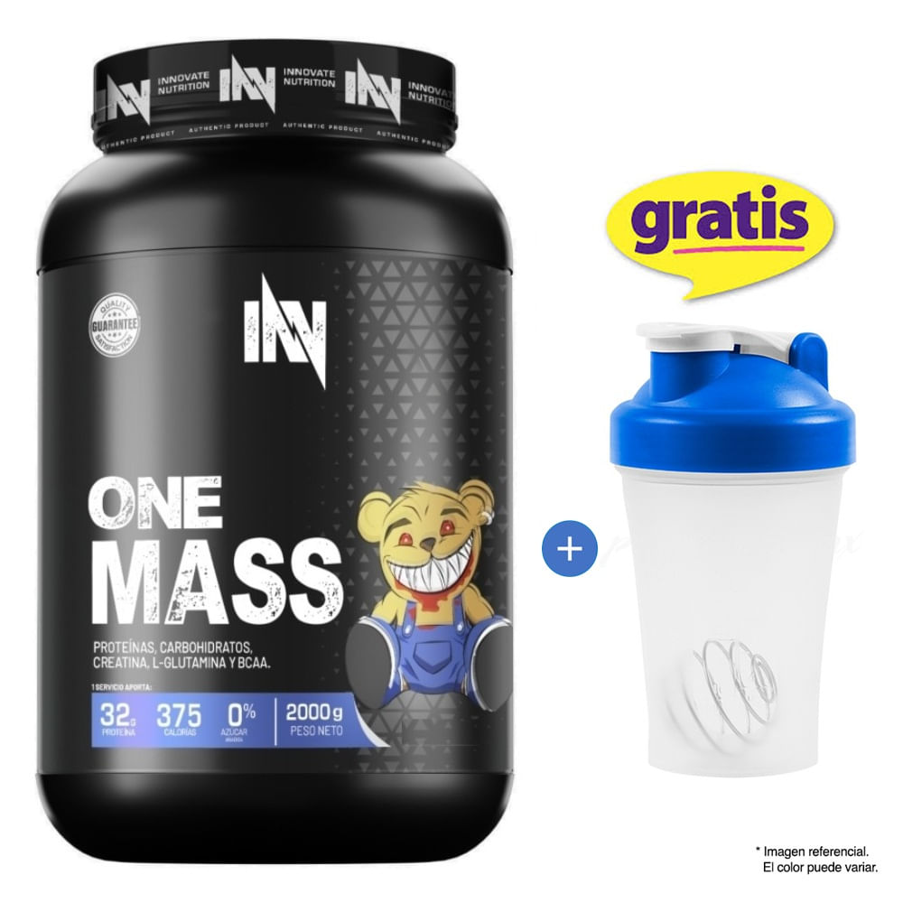 Proteína Suero de Leche INN One Mass 2 kg Vainilla + Shaker