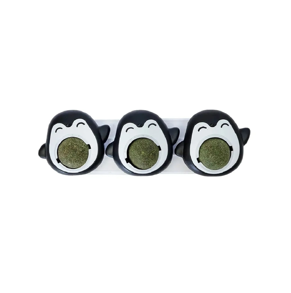 Juguete catnip caramelo duro para gatos pingüino negro