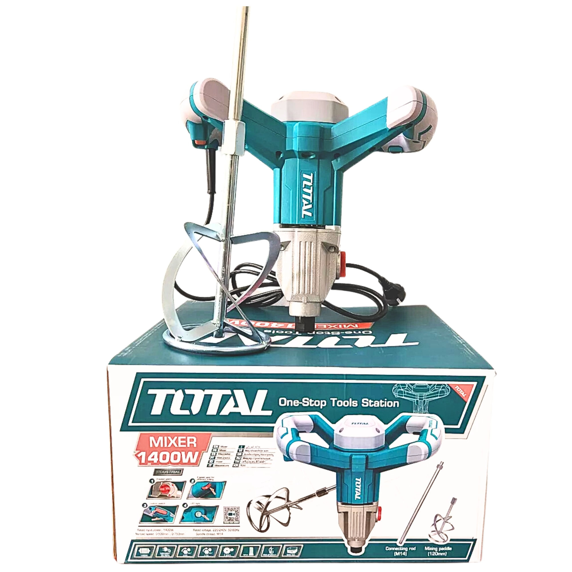 Mezclador Revolvedor de mortero pegamento porcelanato cemento 1400W