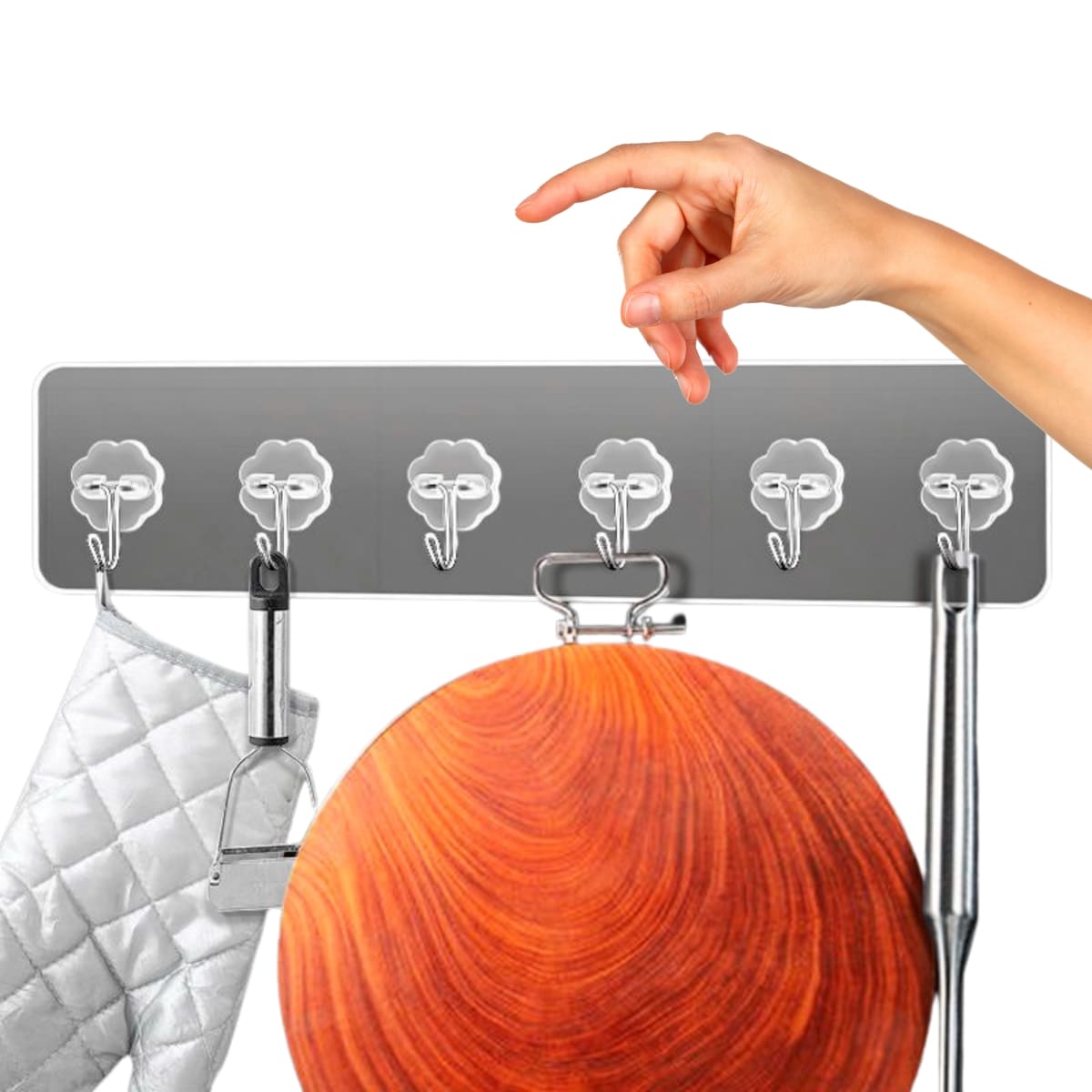 Perchero Adhesivo De 6 Ganchos