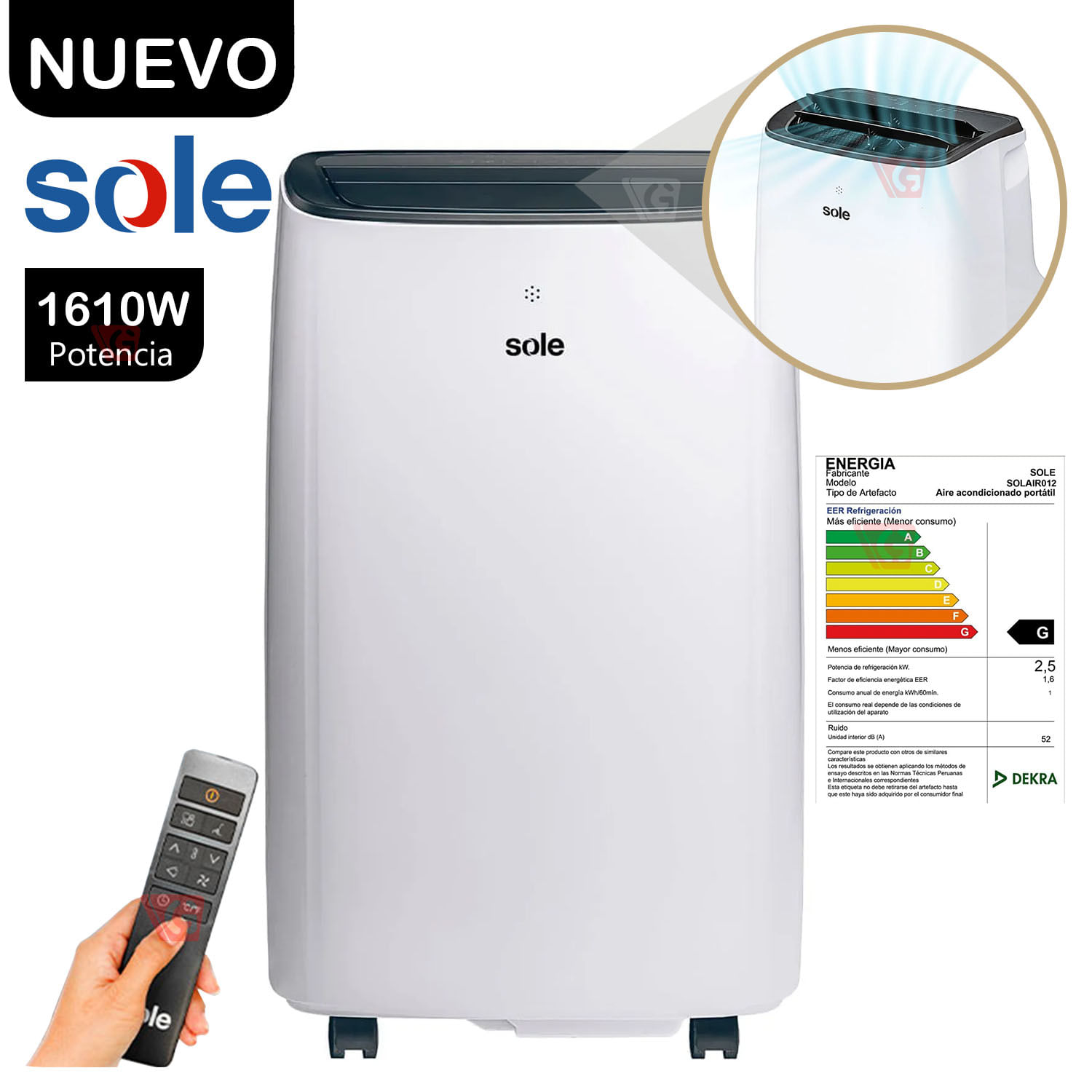 Aire Acondicionado Portátil Sole 12 KBTU SOLAIR012