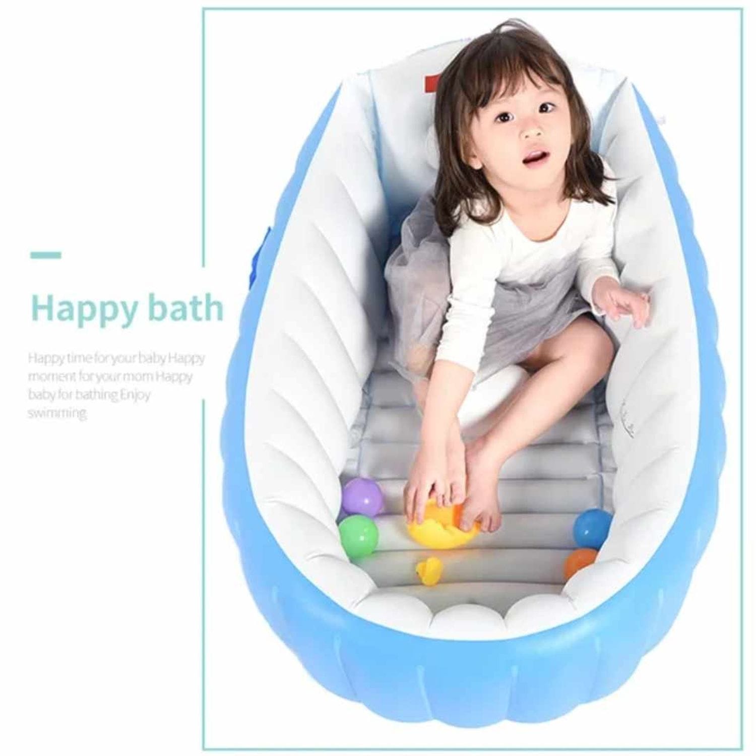 Bañera Bebe Baño Tina Inflable Antideslizantes y Inflador