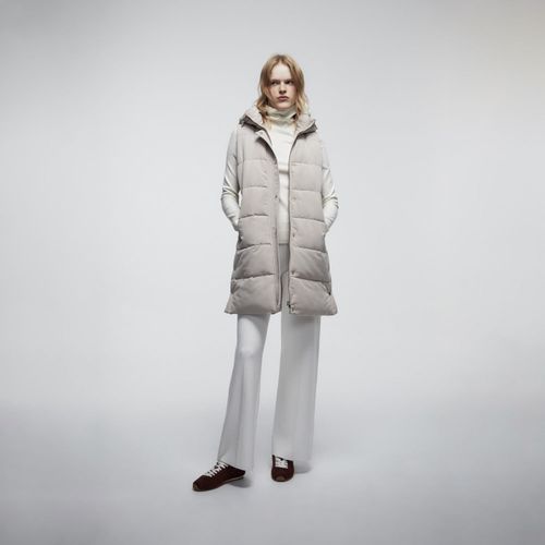 Abrigo Mujer Sfera Plumas Fina Mx Beige