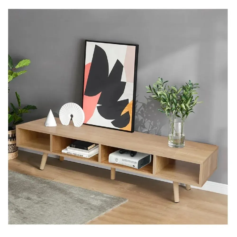 Mesa de TV 65"" Contemporánea TU MESITA Jynx Melamina 18mm Color Haya