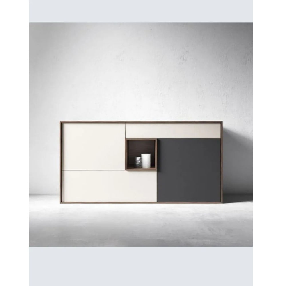 Aparador Moderno Edson Melamina Canto Delgado 2 Puertas 2 Cajones TU MESITA