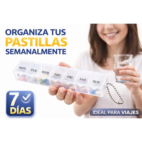 Pastillero Semanal Portátil 2pcs Organizador De Pastilla