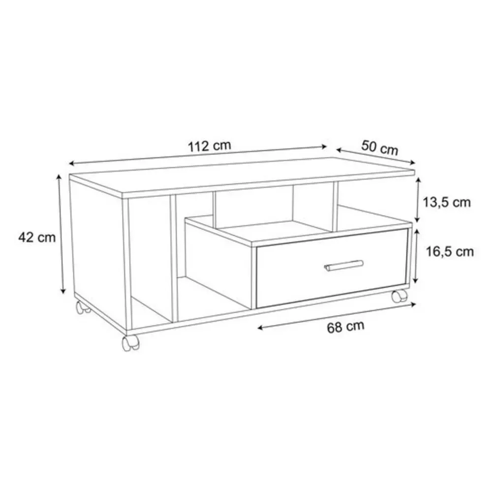 Mesa de Centro Moderna Eira Blanco/Negro