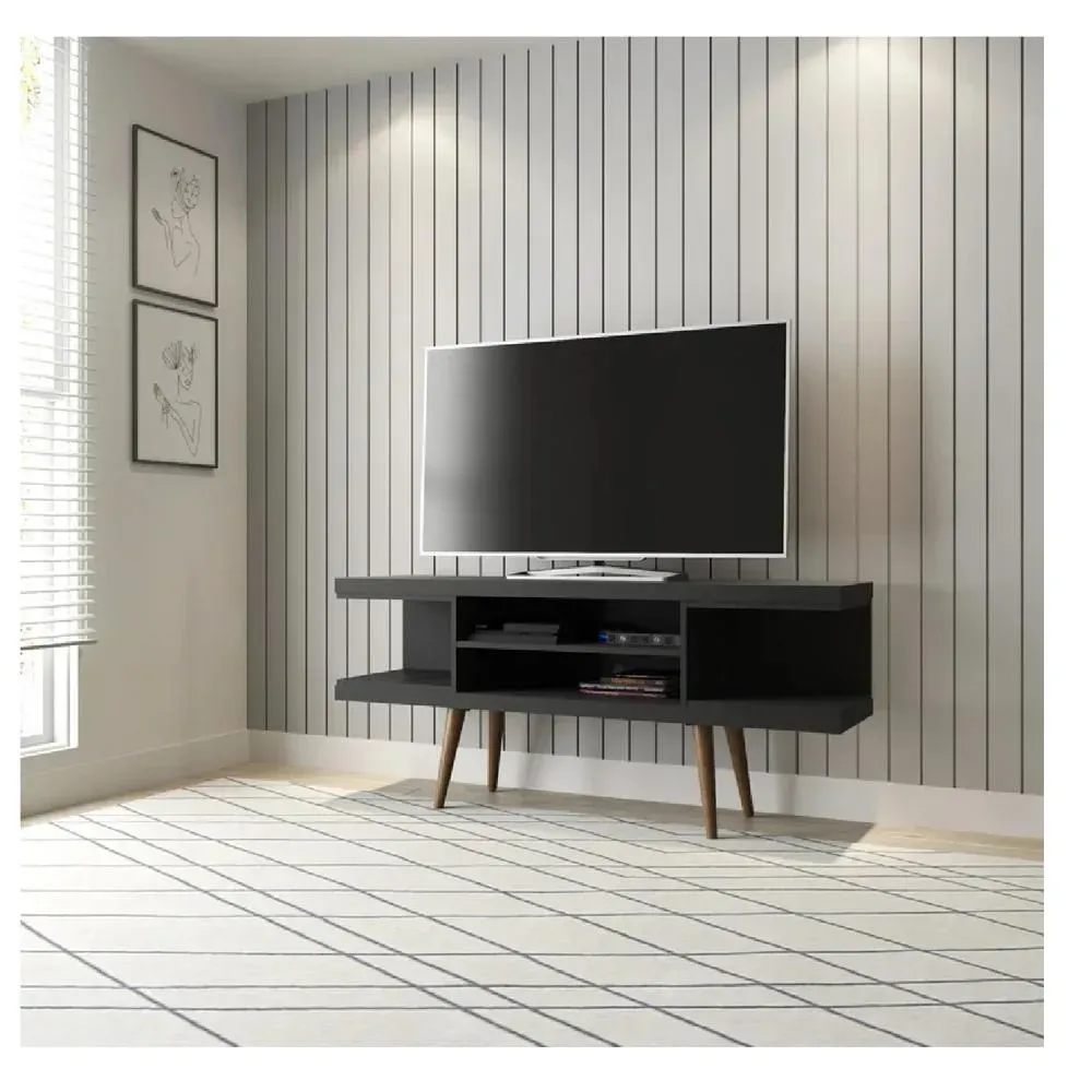 Mesa de TV Contemporánea 50"" TU MESITA Marvin Melamina 18mm color Negro