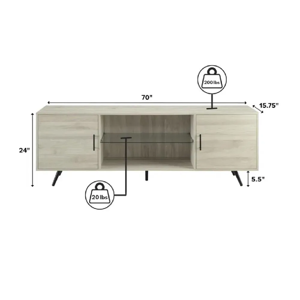 Mesa de TV Paracas 70"" TU MESITA Melamina 18mm color Roble 2 puertas