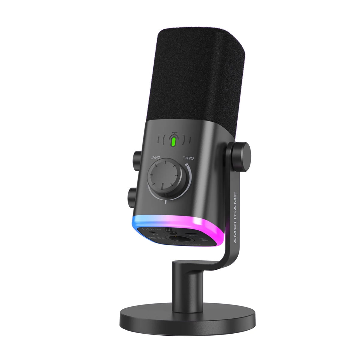 Fifine - Micrófono Ampligame AM9 RGB XLR/USB - Negro