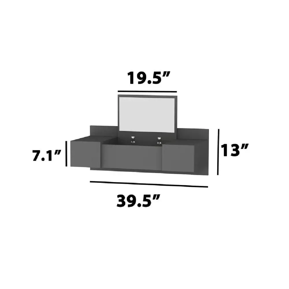 Tocador Flotante TU MESITA Robín color Negro 3 puertas