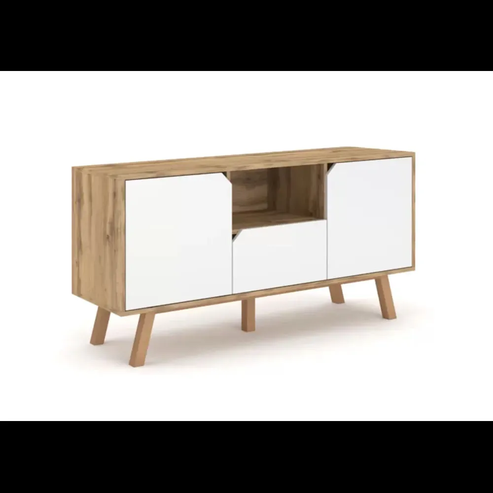Mesa de TV Moderna Burkina Blanca 140cm