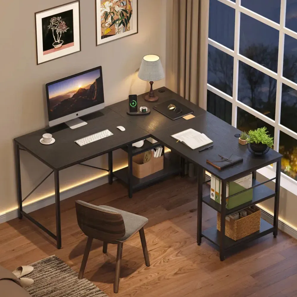 Escritorio Industrial Ferrer color Negro en L TU MESITA