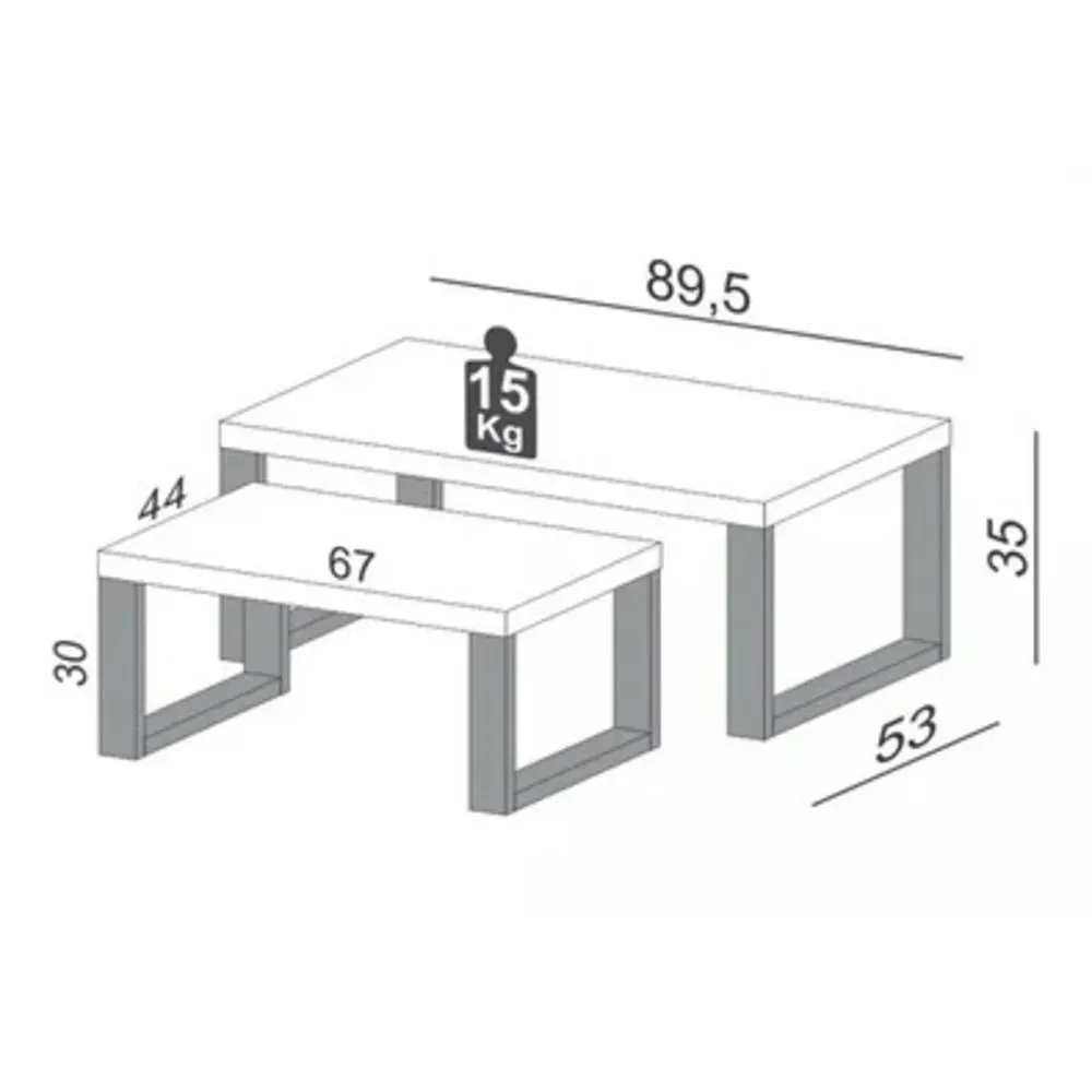 Mesa de Centro Moderna Dúo Mesias