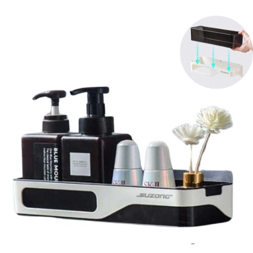 Organizador De Baño Repisa Desmontable Negro