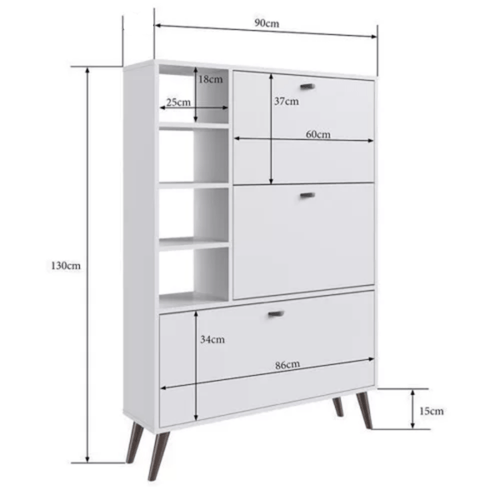 Zapatera Moderna Adel Blanco 90cm