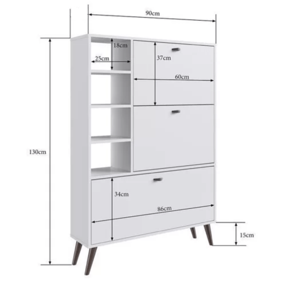 Zapatera Moderna Adel Blanco 90cm