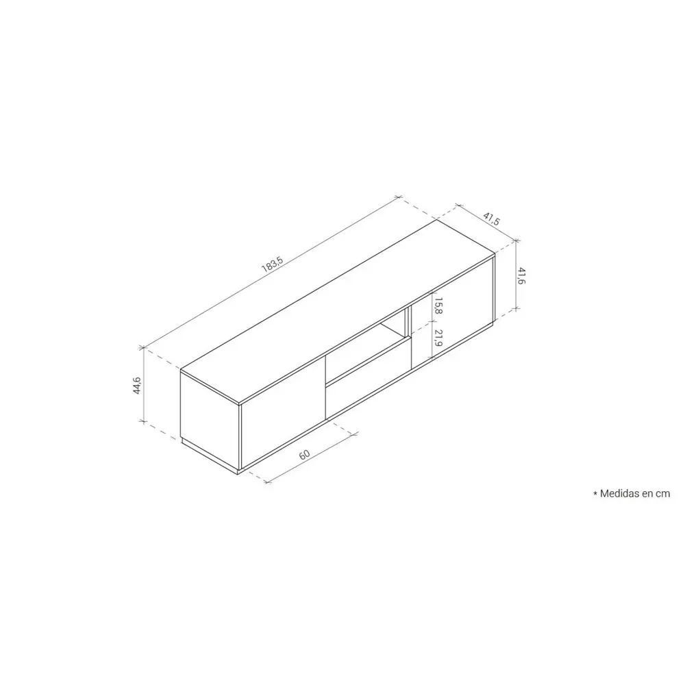 Mesa de Tv 2 puertas 1 cajón Prost color Duna TU MESITA